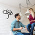 2 Pieces Infinity Metal Heart Wall Decor Black Love Sign Wall Art Geometric Wall Decor Cutout Metal Family Wall Signs for Home Garden Office Indoor Outdoor Decorations