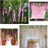 Oslimea 12 Pack 43.3 Feet Artificial Wisteria Vine Rattan Fake Wisteria Hanging Garland Flowers String Silk Wisteria Flower for Christmas Birthday Home Party Wedding Decor, Pink