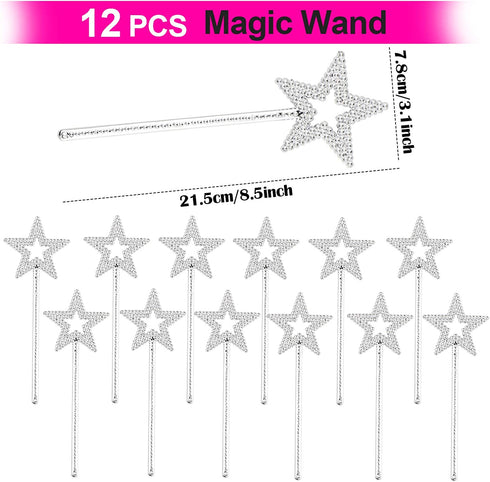 50 Pcs Princess Pretend Jewelry Toy Princess Crowns Wands Rings Princess Dress Up for Girl Princess Party Supplies