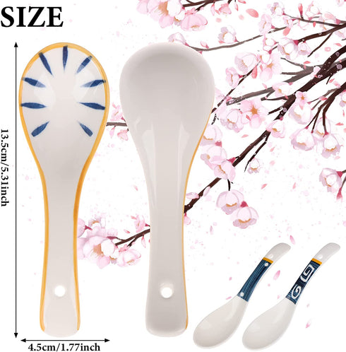 6 Pcs Ceramic Soup Spoons Japanese Retro Soup Spoons Chinese Soup Spoon Ceramic Asian Soup Spoons Rice Spoon Flatware Asian ?Serving Spoons Minimalistic Appetizers Tableware Meal Partner for Tasting