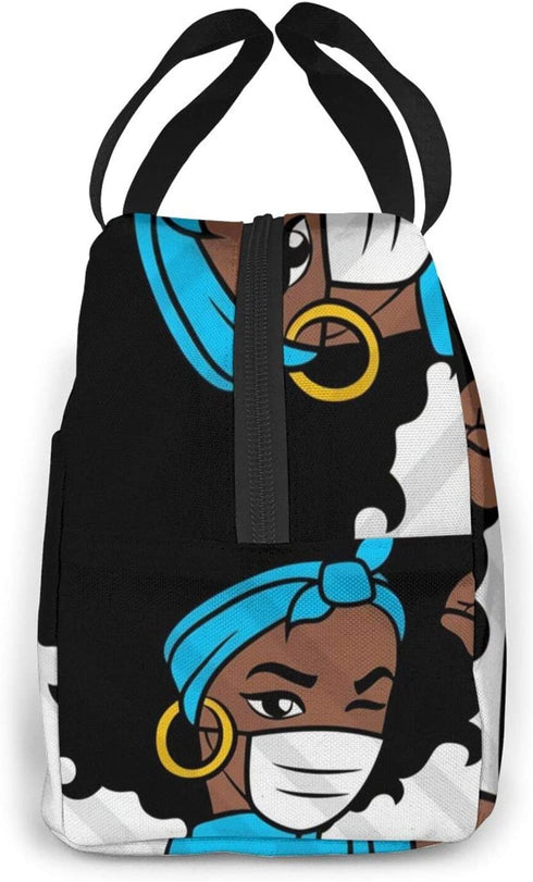 Kslai Afro Woman Nurse Doctor Lunch Bag Tote Bag Lunch Bag for Women Lunch Box Insulated Lunch Container