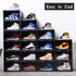 K.T.Z Shoe Boxes,Clear Plastic Shoe Box Magnetic Side Open Stackable Shoe Box (D Style Black, 2 PCS)