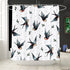 GETTOGET Swallows Heart Valentine's Day Shower Curtain Bathroom Sets with 12 Hooks, Eco-Friendly, No Odor Rust Proof Grommets