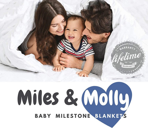 Miles&Molly Baby Monthly Milestone Blanket Boy | New Baby Boy Gifts for Baby Shower, Nursery Decor Baby Shower | Newborn Baby Mounth Blanket | Baby Boy Blanket, Baby Boy Gift 60x40