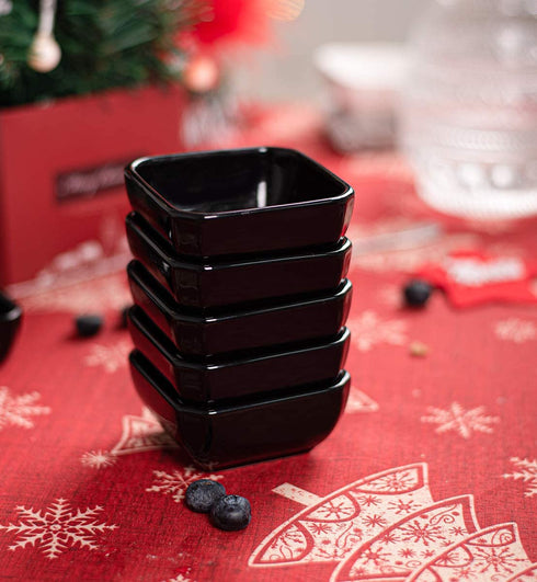 Delling 3 Oz Ceramic Side Dishes for Tomato Sauce, Soy, BBQ and other Party - Set of 6