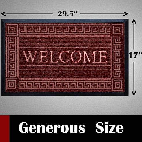Extremely Durable Doormat - 17" x 29.5" - Outdoor Door Mat Welcome Non Slip with Rubber Backing - Low-Profile Heavy Duty Door Mats - Easy Clean Door Mat for Entrance, Patio, High Traffic Areas