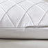 Longhui bedding Pure White Throw Pillow Covers 2-Pack 22 x 22 Inch Cushion Covers Sturdy and Discrete Zipper Opening Premium Quality Polyester - Decorative Pillow Covers for Couch Sofa Bed