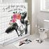 Cow Shower Curtains for Bathroom Gray Rustic Wood Cute Farm Cow with Floral Bathroom Accessories Set, Funny Black White Modern Farmhouse Animal Country Barn Door Bath Decor Hooks 69x72 Inch