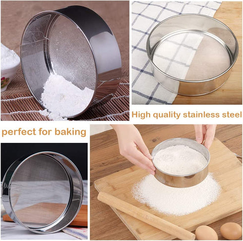 Stainless Steel Flour Sifter for Baking Sieve Fine Mesh - (6 Inch 40 Mesh)