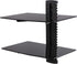 ABO Gear Floating Shelves Wall Mounted Shelf with Strengthened Tempered Glass for TV Box Cable Box Tv Accessories,2 Shelves, Black