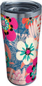 Tervis Bright Wild Blooms Insulated Travel Tumbler and Lid 20 oz - Stainless Steel, Silver
