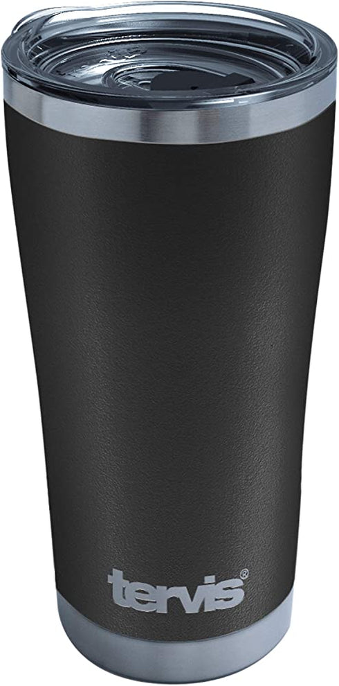 Tervis Triple Walled Powder Coated Stainless Steel Insulated Tumbler Cup Keeps Drinks Cold & Hot, 20oz, Onyx Shadow