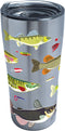 Tervis Freshwater Fish and Lures Stainless Steel Tumbler with Clear and Black Hammer Lid 20oz, Silver