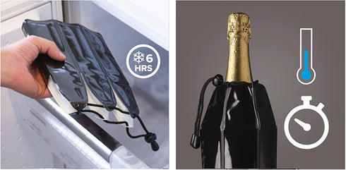 Vacu Vin Rapid Ice Wine and Champagne Cooler Set - Platinum