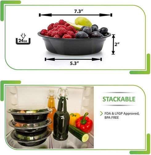 Meal Prep Containers - Reusable Plastic Containers with Lids - Disposable Food Containers Meal Prep Bowls - Plastic Food Storage Containers with Lids - Lunch Containers by Prep Naturals (30 Pack)