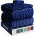 Nestl Throw Blanket for Couch - Cozy Fleece Blanket Throw, Warm Fuzzy Blankets and Throws for Sofa, Fleece Throw Blankets, Navy Soft Blanket, Lightweight Cut Plush Blanket 50x60 inches
