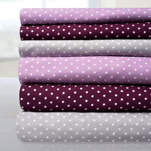 1500 Supreme Collection King Sheet Sets Polka Dot Gray - Luxury Hotel Bed Sheets and Pillowcase Set for King Mattress - Extra Soft, Elastic Corner Straps, Deep Pocket Sheets, King, Polka Dot Gra