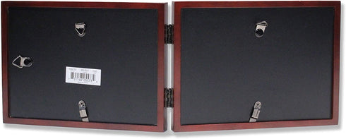 Lawrence Frames Hinged Double (Horizontal) Walnut Wood Picture Frame, Gallery Collection, 5 by 7-Inch