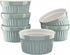 Kook 8 oz Porcelain Ramekins, Oven Safe, For Baking Pot Pies, Creme Brulee. Lava Cake, Set of 6 (Bay Leaf)