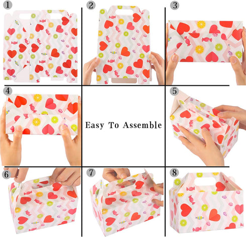 Valentines Treat Boxes Gift Bags - 28 Pack Valentines Candy Bags Goodie Bags for Party Supplies, Valentines Day Party Favors for Kids, 7 Patterns Valentines Bags for Wrapped Gifts Party Decorations