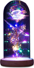 NewX Forever Galaxy Lighted Rose Flower Gift for Women, Beauty Led Rose Lamp in Glass Dome,Colorful Artificial Flowers Gift for Mother's Day,Birthday,Wedding Anniversary,Valentine's Day etc
