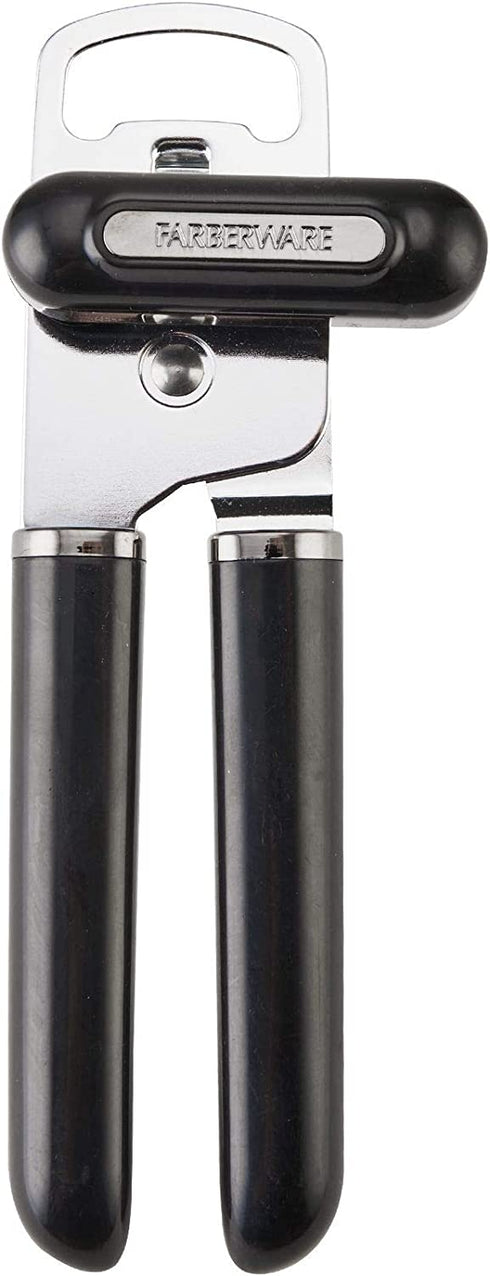 Farberware Professional Can Opener with Built-in Bottle Opener, 8-Inch, Black