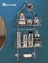 Upgraded! GeekDigg Bathroom Hanging Shower Head Caddy Organizer, Three Tier, Rust Proof Premium Hanger Design With Suction Cups, Hooks, Bath Room Caddies Hang on Showers Head, Shower Organizer, Silver