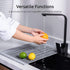 U-Taste Roll Up Dish Drying Rack 16.5 by 13.7 Inches, Over The Sink Foldable Multipurpose Silicone Dish Drainer Warm Gray, Small