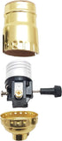 B&P Lamp® Brass Plated Finish Table Lamp Wiring Kit with a 8 Inch Harp and 3-Way Socket