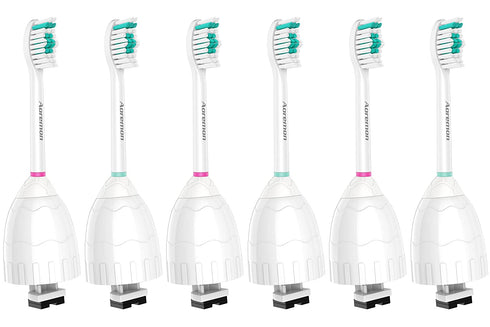 Aoremon Replacement Toothbrush Heads Compatible with Philips sonicare E-Series, 6 Pack Replacement Brush Heads Come with Caps
