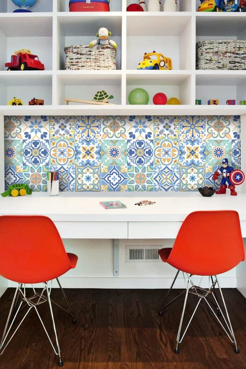 12 PC Pack Backsplash Tile Stickers 6x6 Inch (15x15cm) for Home Decoration Bathroom & Kitchen Vinyl Tile Decals Peel and Stick DIY Wall Sticker Stairs Decals (TS12-001)