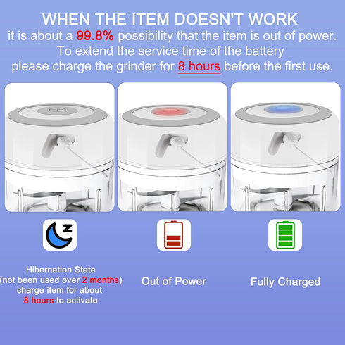 CHIIMODA 3.5'' Electric Herb Grinder for Spice, Efficiency 3.4oz Large Grinder for Grinding Fresh and Dry Herb, Portable USB Charge Herb Grinder with Clear Chamber, Clean Brush and Tweezers As a Gift