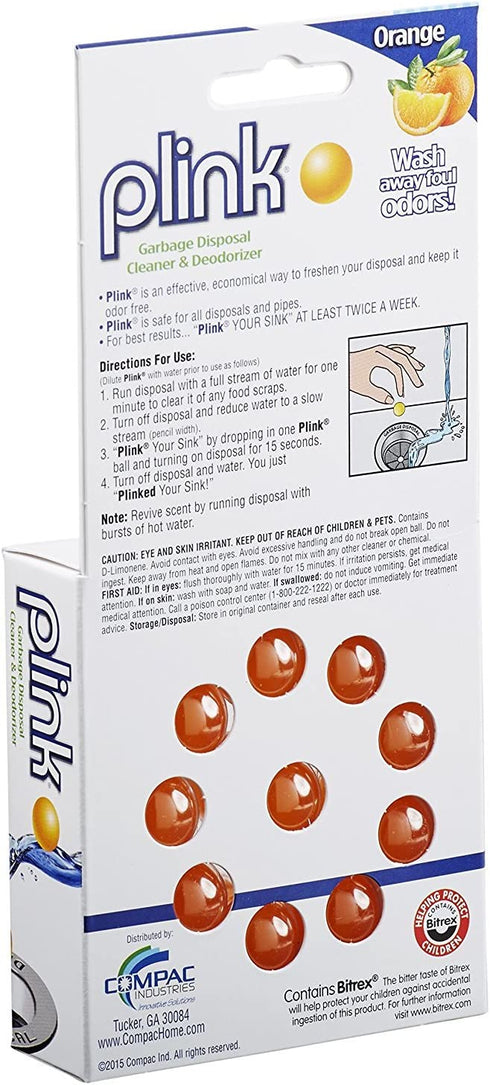 Compac Home Plink Scented Garbage Disposal Cleaner & Deodorizer, Orange, 40 Count