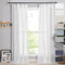 RYB HOME White Sheer Curtains 96 inch - Faux Linen Blend Semi Sheer Curtains Soft Light & Airy Privacy Sheers for Bedroom Living Room Canopy Bed Bathroom, 52 inch Wide x 96 inches Long, 2 Pcs