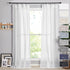 RYB HOME White Sheer Curtains 96 inch - Faux Linen Blend Semi Sheer Curtains Soft Light & Airy Privacy Sheers for Bedroom Living Room Canopy Bed Bathroom, 52 inch Wide x 96 inches Long, 2 Pcs