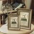 Afuly 5x7 Vintage Picture Frame Antique Photo Frames Retro Green and Gold Singleton Glass Tabletop Display Wall Mount Wedding Gifts Unique Gifts for Grandma