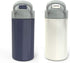 Zak Designs Planeterra Ivory & French Navy 18 oz Set of 2 Reusable Straw Water Bottle with Built-In Handle for Travel, Made with Durable Plastic
