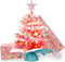 20'/50cm Mini Pink Christmas Tree,Artificial Small Christmas Tree with Led Lights/Ornaments, Tabletop Christmas Tree for Kids Christmas Decoration Gifts(Pink)
