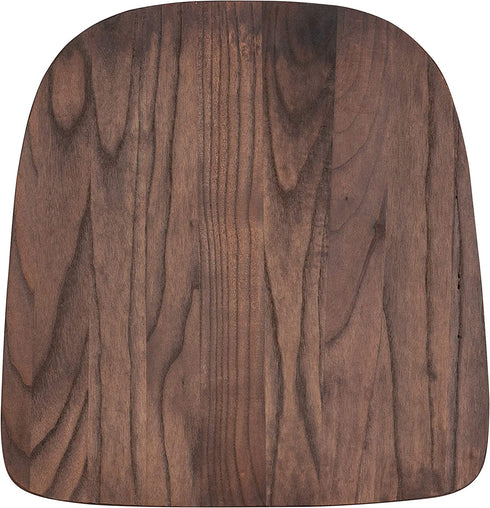 Flash Furniture Rustic Walnut Wood Seat for Colorful Metal Chairs