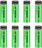 Taken 14430 3.2 Volt Rechargeable Solar Battery, 3.2V 450mAh 14430 LiFePO4 Rechargeable Battery for Solar Panel Outdoor Garden Lights (NOT AA Battery) - 8 Pack