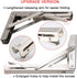 YUMORE Folding Shelf Brackets 8", Max Load: 300lb Heavy Duty Stainless Steel Collapsible Shelf Bracket for Table Work Bench, Space Saving DIY Bracket, Pack of 2