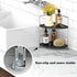 JANUS LiANG 2-Tier Bathroom Organizer Countertop - Makeup Organizer Cosmetic Holder Corner Storage Shelf Kitchen Spice Rack (Chrome + Black)