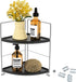 JANUS LiANG 2-Tier Bathroom Organizer Countertop - Makeup Organizer Cosmetic Holder Corner Storage Shelf Kitchen Spice Rack (Chrome + Black)