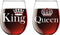 King and Queen 15oz Crystal Wine Glass Set- Unique Engagement for Him and Her - Fiance Fiancee Engagement Wedding Anniversary for Couple Bride Groom - CBT Wine Glasses