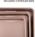 IAXSEE 3-Piece Deep Toaster Oven Tray ‹Oven Pans Baking Pans Roasting Try Set Cookie Sheet Nonstick Set Bakeware Baking Sheets for oven,13 in 11in & 9in