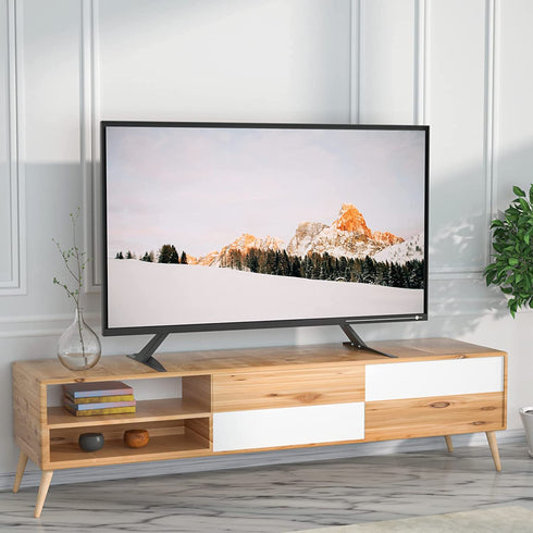 WALI Universal TV Stand Tabletop, for Most 22 to 65 inch LCD Flat Screen TV, VESA up to 800 by 400mm (TVS001), Black
