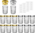 Mason Jars, 8 OZ Mason Jars Canning Jars Jelly Jars With Regular Lids and Bands, Ideal for Jam, Honey, Wedding Favors, Shower Favors, Baby Foods, DIY Magnetic Spice Jars, 12 Pack by SPANLA