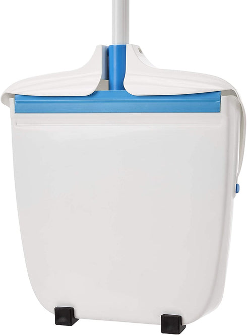 Amazon Basics Broom with Handled Dustpan, Blue and White