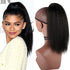 YITI Medium Long Afro Kinky Straight Drawstring Ponytail Extension for Black Women,Light Yaki Curly Clip in Ponytail High Temperature Synthetic Hairpieces(Black)