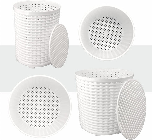 Universal Cheese Molds with Followers for Making Soft, Semi-Hard and Hard Cheeses - Set of 2